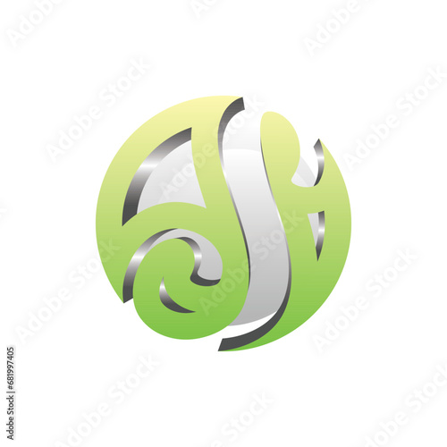 Letter S Globe Circle design vector, Usable for Business and Technology Logos. Flat Vector Logo Design Template Element photo