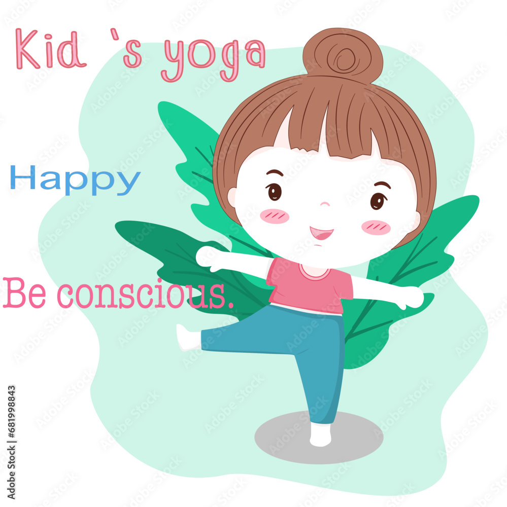 Children practice yoga for relaxation , peace and conseious Children practice yoga for relaxation , peace and conseious