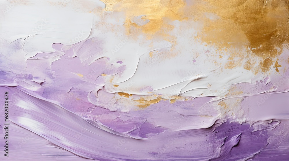 Uniform pale violet texture with a stroke of gold paint Uniform pale violet texture with a stroke of gold paint