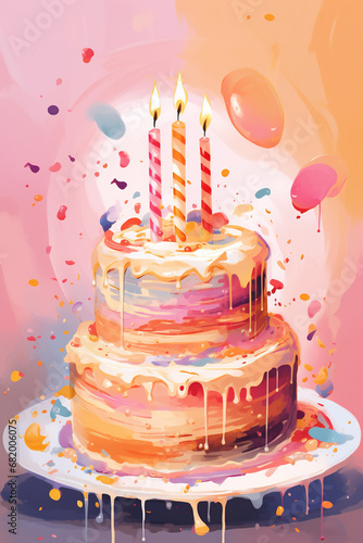birthday cake with candles