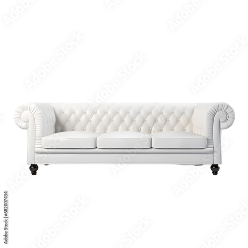 Italian style sofa on transparent background, white background, isolated, stool illustration