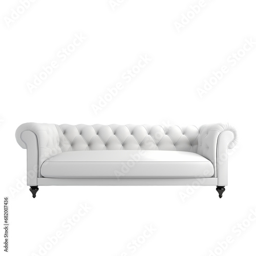 Italian style sofa on transparent background, white background, isolated, stool illustration