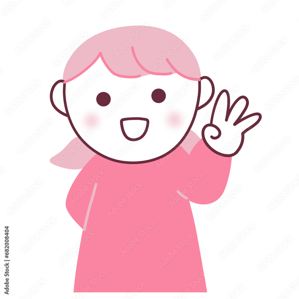 3本指を立てる女の子