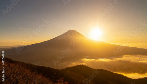 富士山 初日の出 ai生成画像