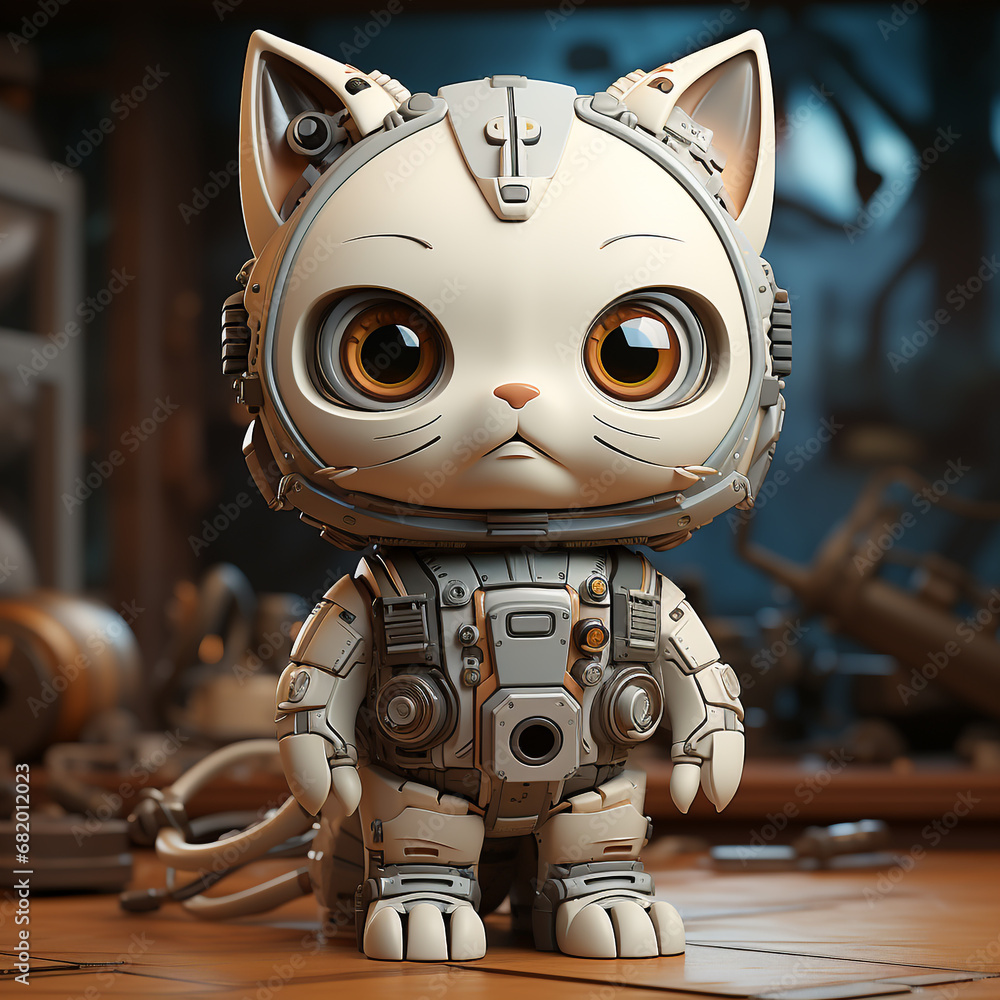 3d Robot cartoon cat 3d Robot cartoon cat