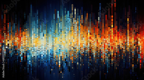 Wallpaper Mural Technology abstract background. Digital line dot and colorful bokeh. Graphic design. Generative ai Torontodigital.ca