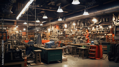 Interior of a workshop photo