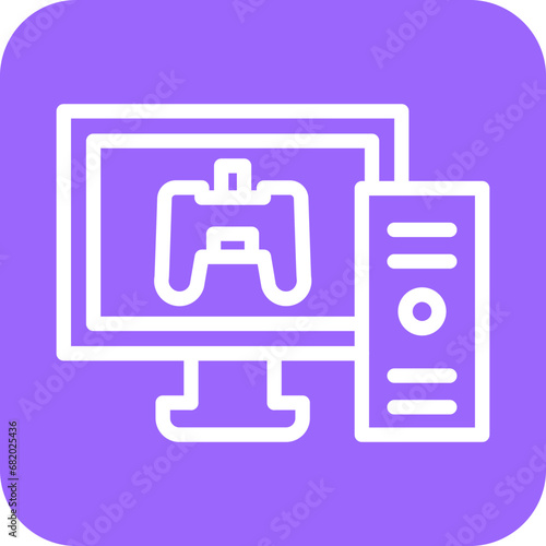 Vector Design Gaming Pc Icon Style