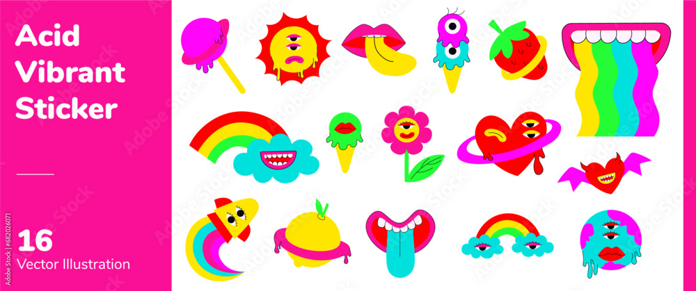 Naklejka premium Acid Vibrant Sticker