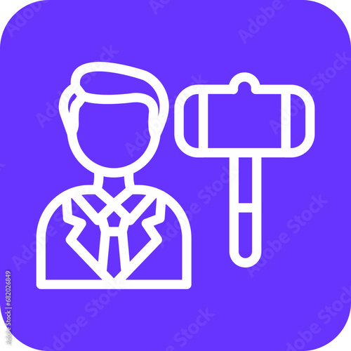 Vector Design Auctioneer Male Icon Style