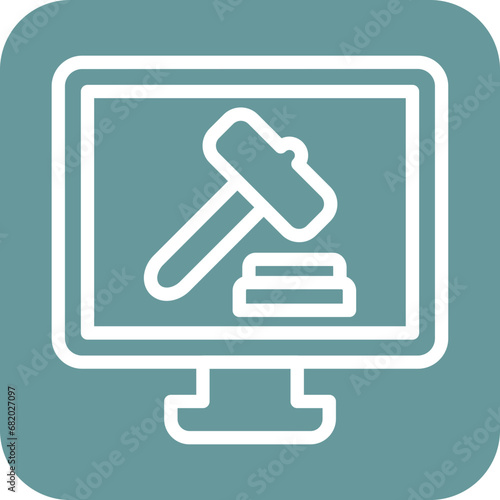 Vector Design Online Bidding Icon Style