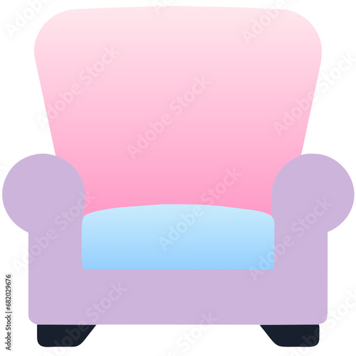 A small, comfortable sofa or chair with soft cushions.