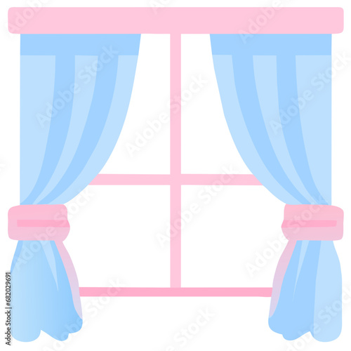Long, flowing curtains add elegance to the room.