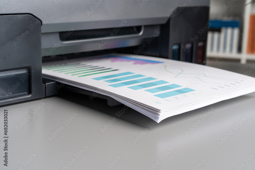 Close up of modern printer in the office Close up of modern printer in the office