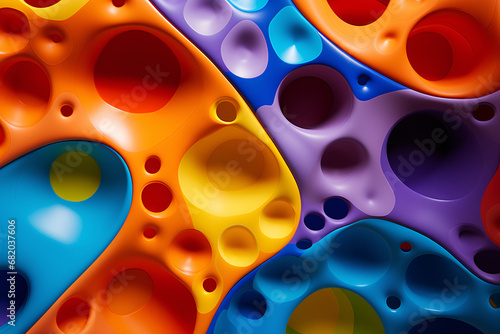 Abstract Rainbow Shapes Background with Holes