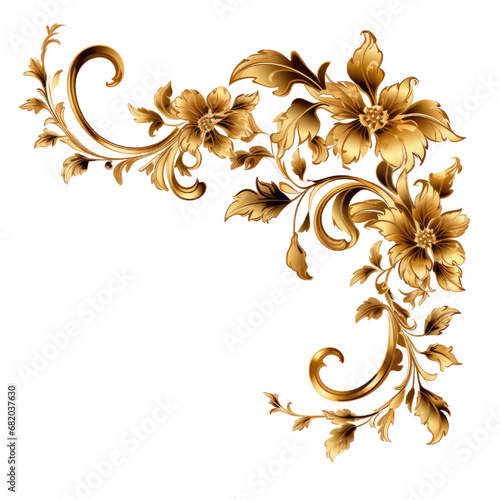 Sparking frame Gold Decorate Gold vintage baroque corner ornament retro pattern antique style acanthus. Decorative design element filigree calligraphy vector. You can use for wedding decoration of gre