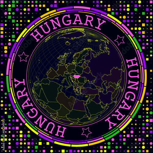 Photography Futuristic Hungary on globe