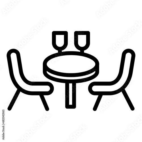 Cafe Table Icon Style