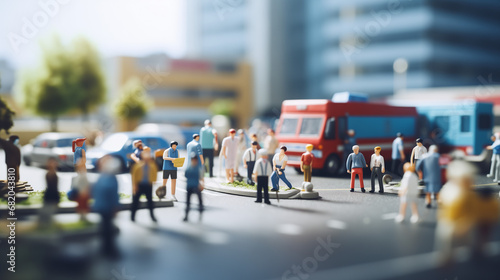 eco sustainable corporate miniature macro photography tilt shift office green lens clean energy earth world future environment business emissions safety CSR responsibility friendly carbon neutral