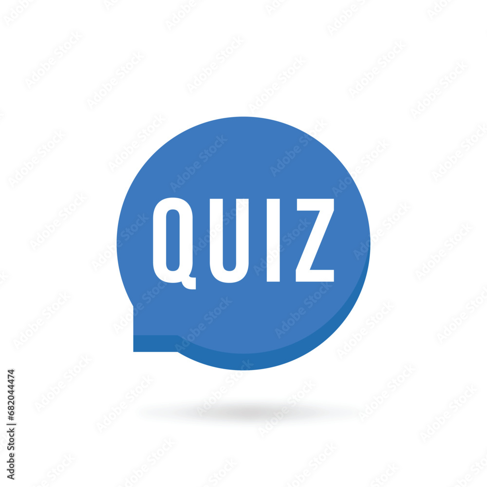 blue speech bubble with quiz text and question mark. flat trend modern interrogative logotype graphic design web element isolated on white background. concept of easy play in fun game or trivia badge blue speech bubble with quiz text and question mark. flat trend modern interrogative logotype graphic design web element isolated on white background. concept of easy play in fun game or trivia badge