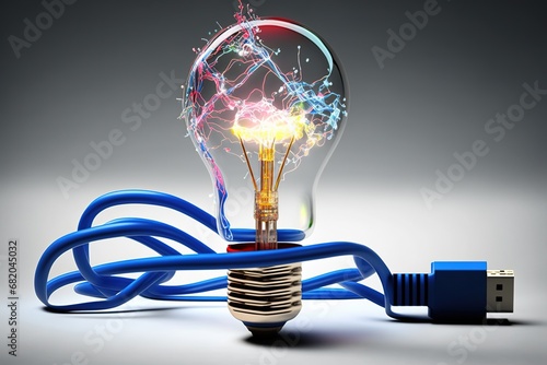 cabl lan bulb Light concept idea business internet Start
