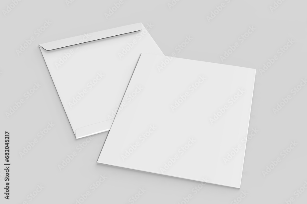 Large Size Kraft Envelope template, 3d illustration. Large Size Kraft Envelope template, 3d illustration.