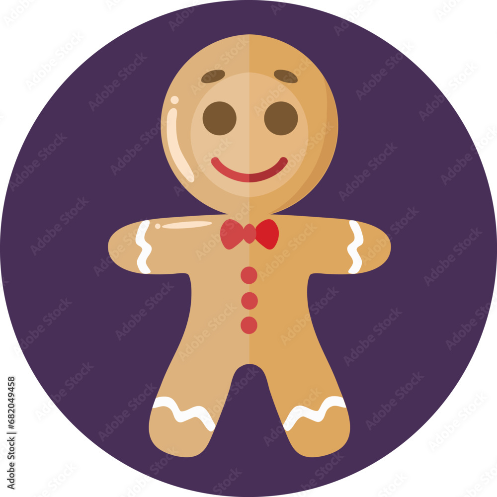 Fototapeta premium Ginger bread man isolated vector illustration