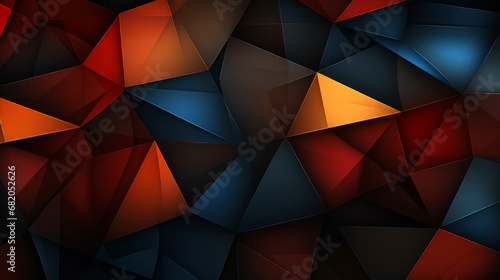 Geometric Abstract Illustration with Mix of Dark Blue Color - Digital Wallpaper 