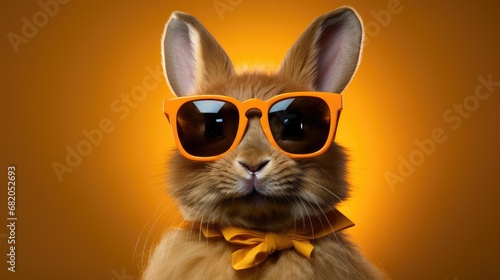 Cute rabbit wearing sunglasses © Zemon
