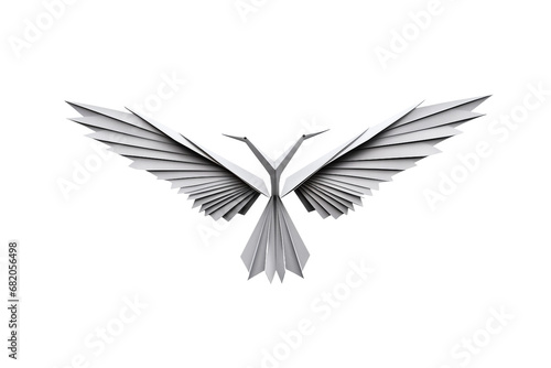 Origami Crane with Flight Detail on a transparent background