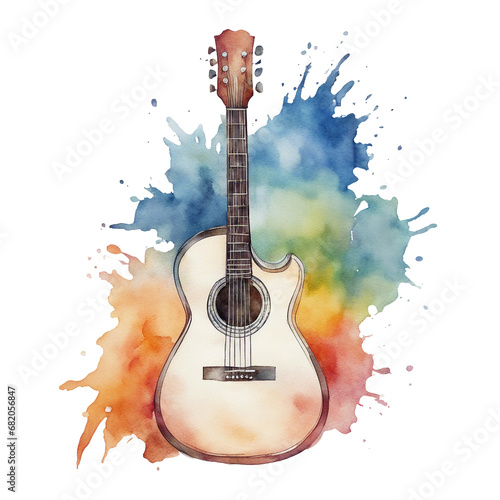 watercolour guitar