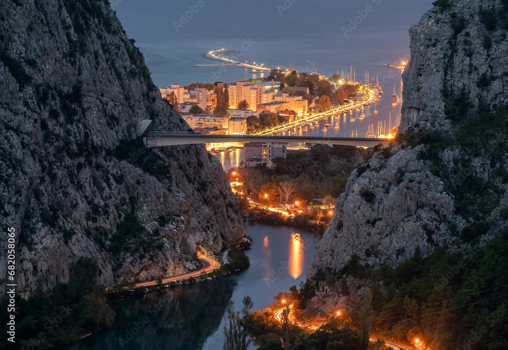 Romantic view of the Omis in Dalmatia,Croatia