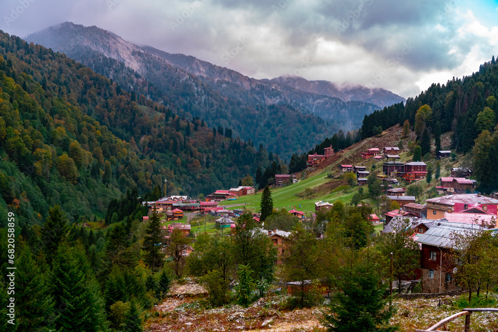 Rize Ayder Plateau, nature view. Ayder, with its air surrounded by clouds and clean nature.