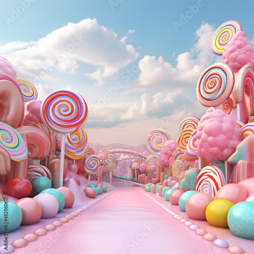 Candyland very beautiful rainbow pieces of candy pastel colors