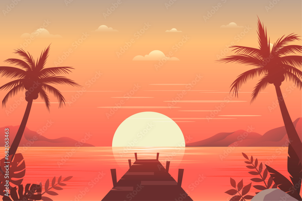 gradient summer beach sunset sunrise landscape background