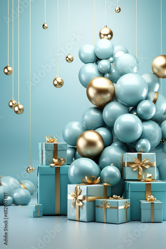 christmas gift box with snowflakes
