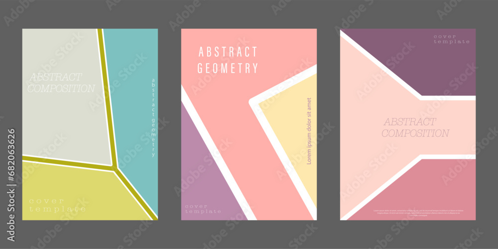 A set of abstract geometric shapes. Template for postcards, posters, covers, interior and creative design
