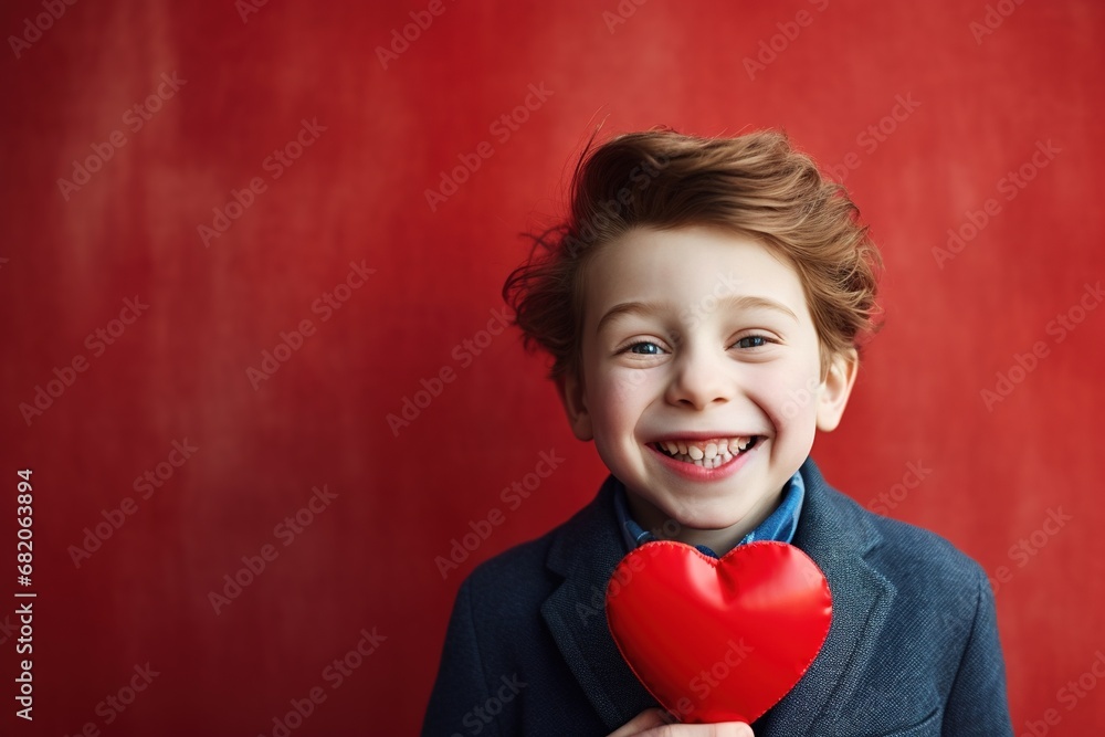 Portrait of a cute little boy on Valentine's Day. Portrait of a cute little boy on Valentine's Day.