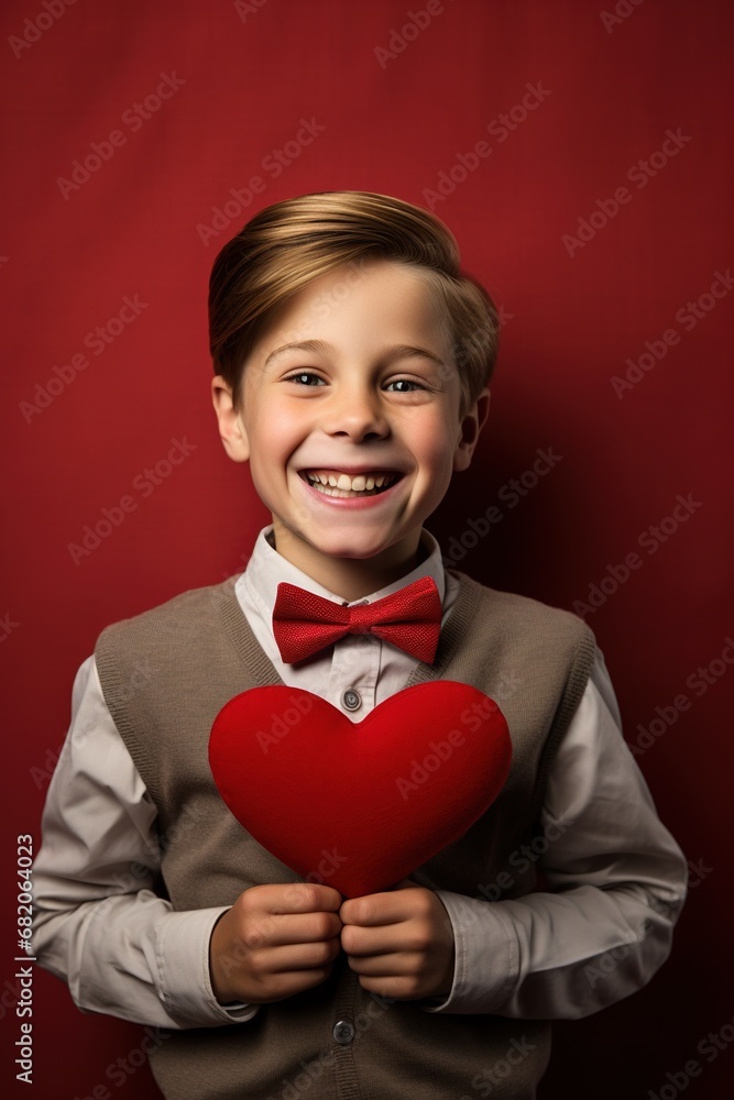 Portrait of a cute little boy on Valentine's Day. Portrait of a cute little boy on Valentine's Day.