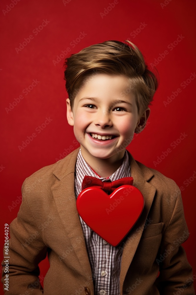 Portrait of a cute little boy on Valentine's Day. Portrait of a cute little boy on Valentine's Day.