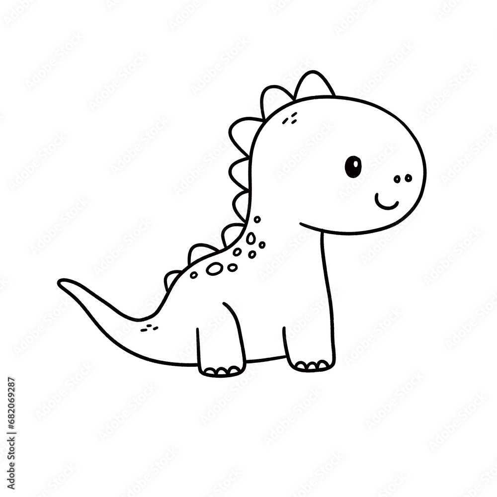 Fototapeta premium dinosaur coloring line