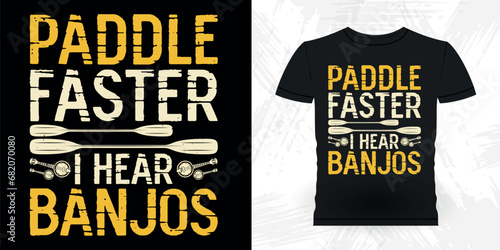 Banjos Lover Funny Paddling Raft Boating Vintage Rafter Rafting T-shirt Design