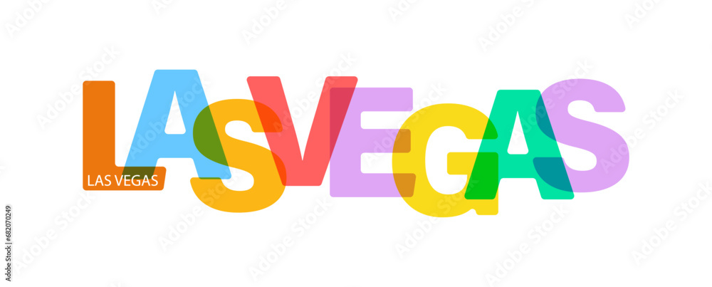 LAS VEGAS. Lettering on a white background. Vector design template for poster, map, banner