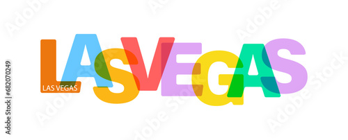 LAS VEGAS. Lettering on a white background. Vector design template for poster, map, banner