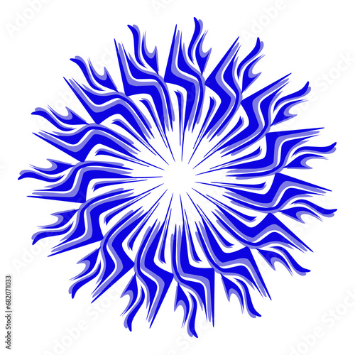 Blue tribal mandala icon with shadow. Perfect for logos, icons, items, tattoos, stickers, posters, banners, clothes, hats