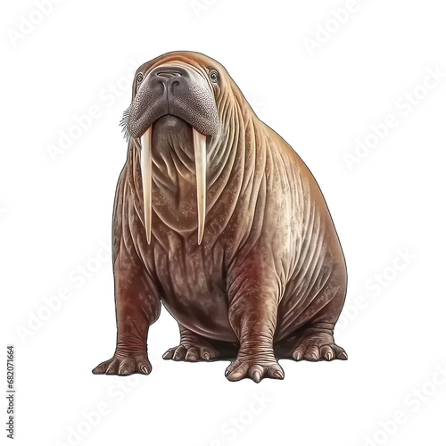 walrus isolated on white background