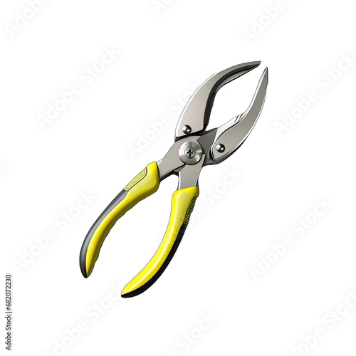 Gardening items: secateurs isolated on white background