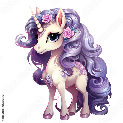 Cute Cartoon Unicorn PNG Clipart transparent background