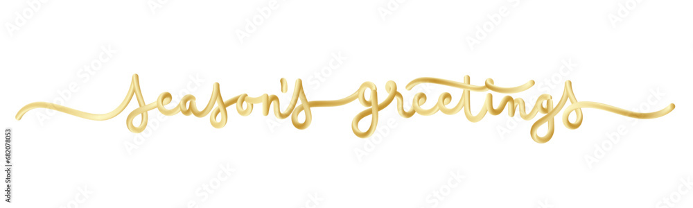 SEASON'S GREETINGS metallic gold monoline calligraphy banner with swashes SEASON'S GREETINGS metallic gold monoline calligraphy banner with swashes
