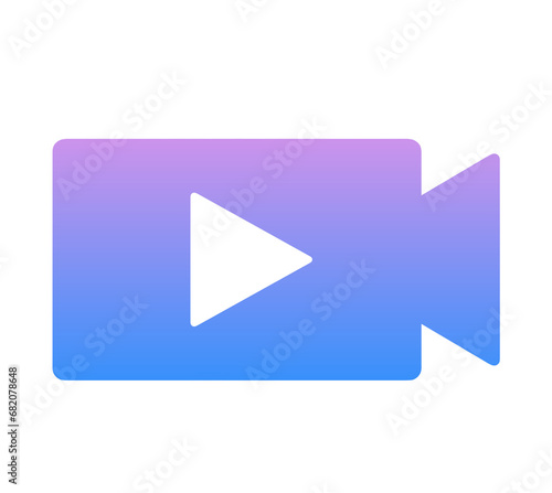 青紫色のグラデーション｜ビデオアイコン